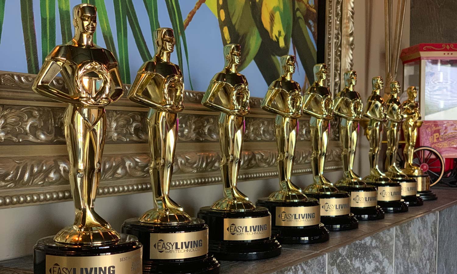 Awards sitting in a row for easy living with technology