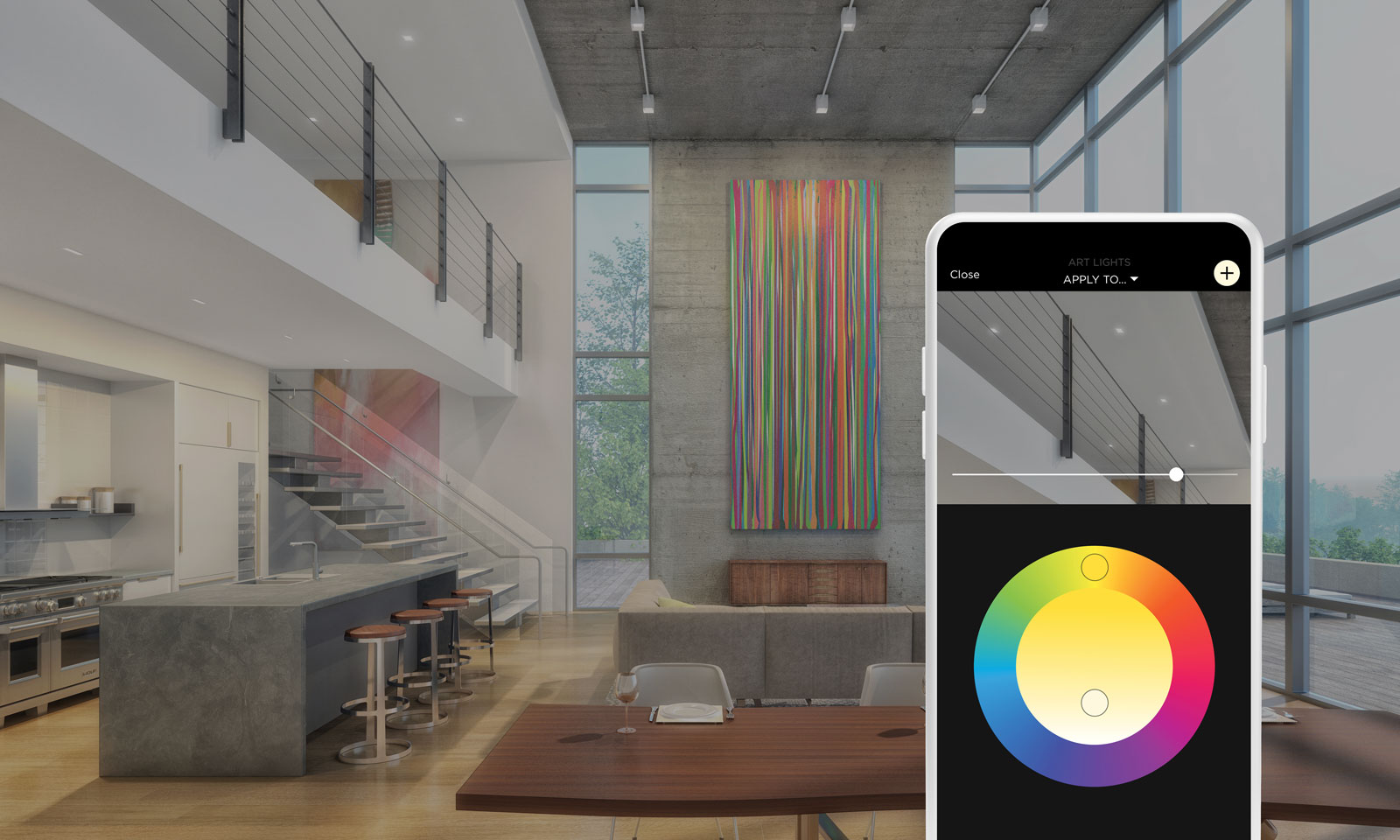 LED lighting interface on smart phone