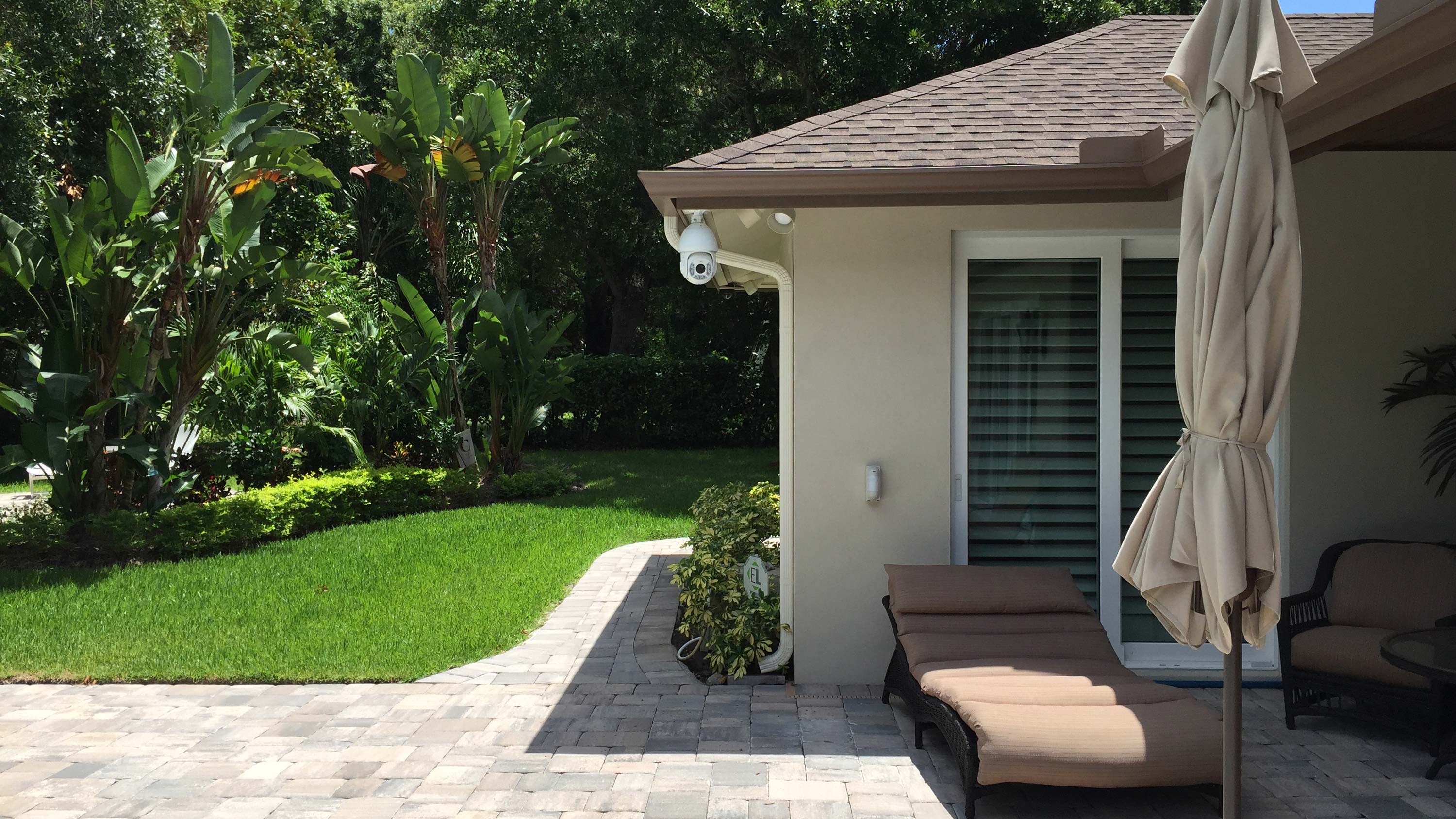 outdoor of home with security camera