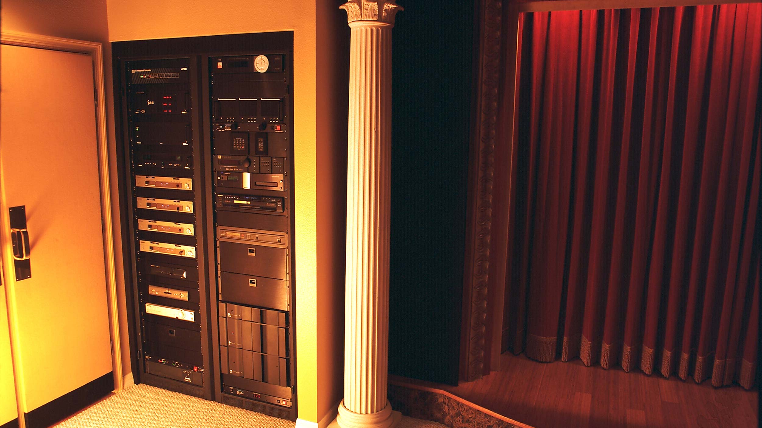 A large distribution tower in a wall