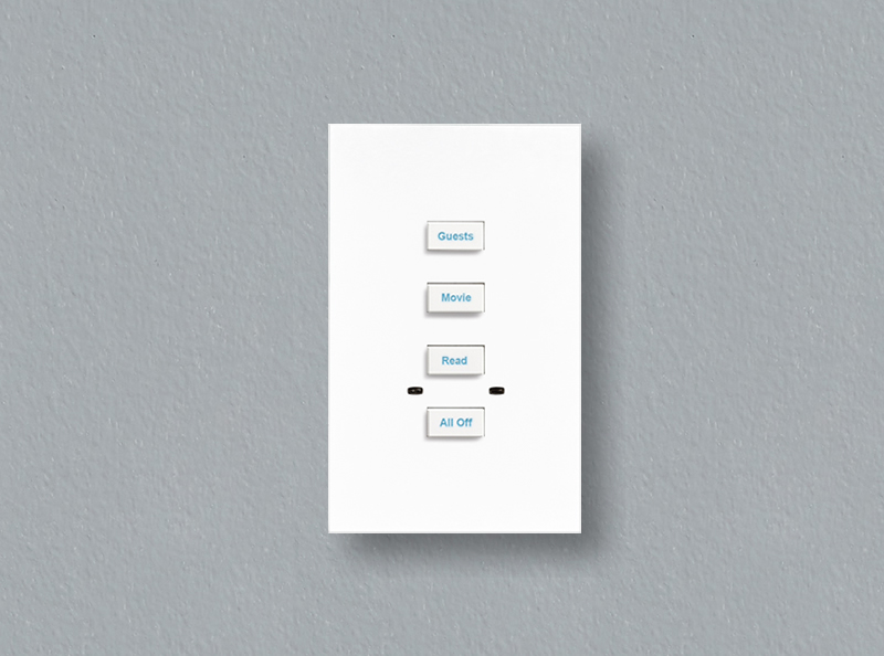 Wired Vantage keypad in white finish