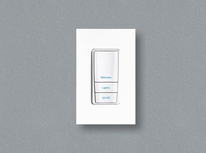 Vantage wireless keypad in white finish with three buttons